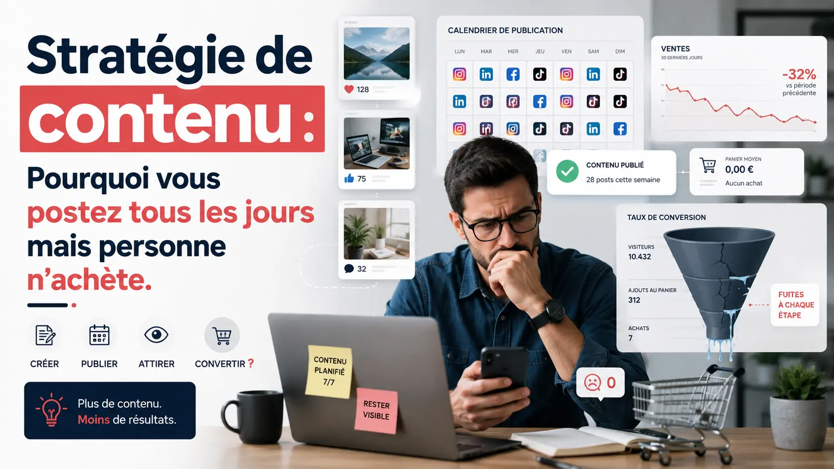 Stratégie de contenu : Pourquoi vous postez tous les jours mais personne n'achète